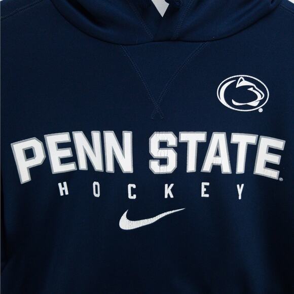 Penn State Nike Dri-FIT Therma Hoodie Men’s Medium Navy Hockey Pullover Training - Picture 2 of 11